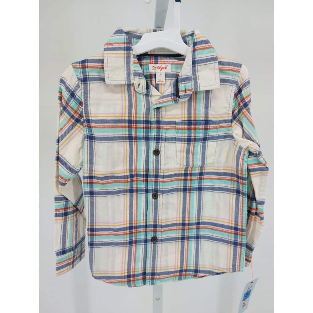 Toddler/Little Girl Long Sleeve Button Up Shirt - Cat & Jack - Size 5T